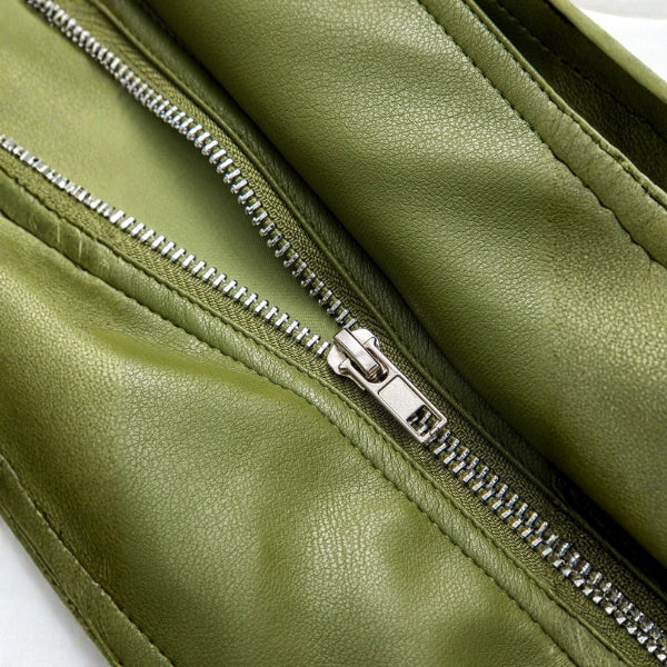 The Verona Olive Leather Bomber