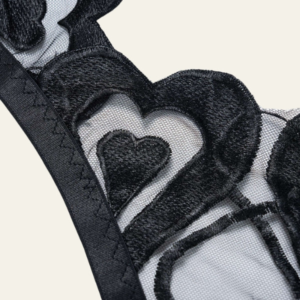The Valentine Heart-Appliqué Lingerie Set