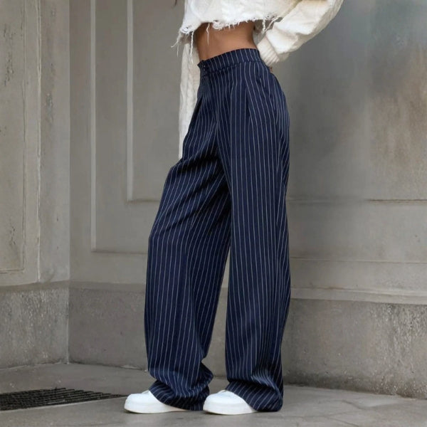 The Verona Pinstripe Wide-Leg Pants
