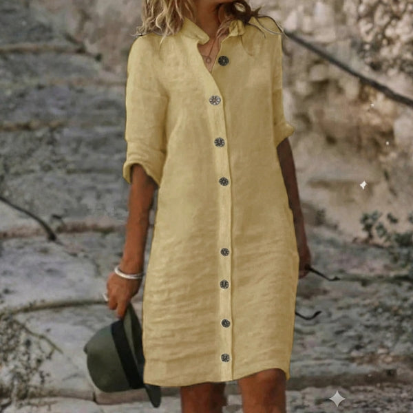 The Amalfi Button-Front Shirt Dress