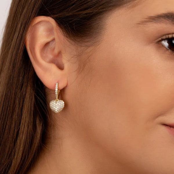 The Riviera Pavé Heart Drop Earrings