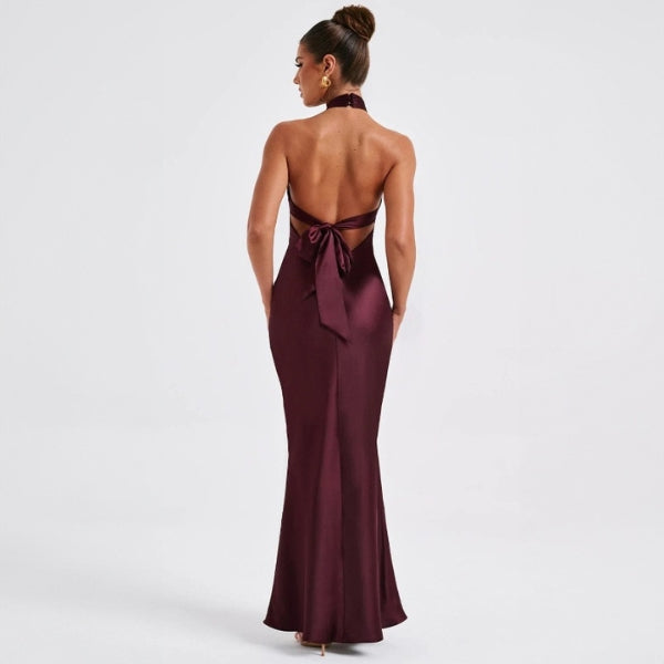 The Marbella Cross-Halter Evening Dress