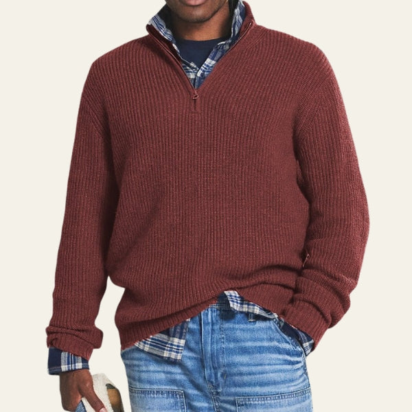 The Highland Ribbed Quarter-Zip Knit