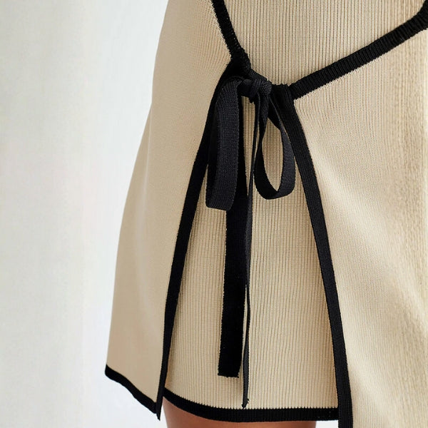 The Capri Contrast-Trim Strapless Mini Dress