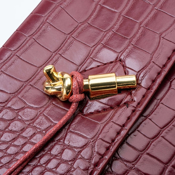 The Sorrento Croc-Embossed Shoulder Clutch