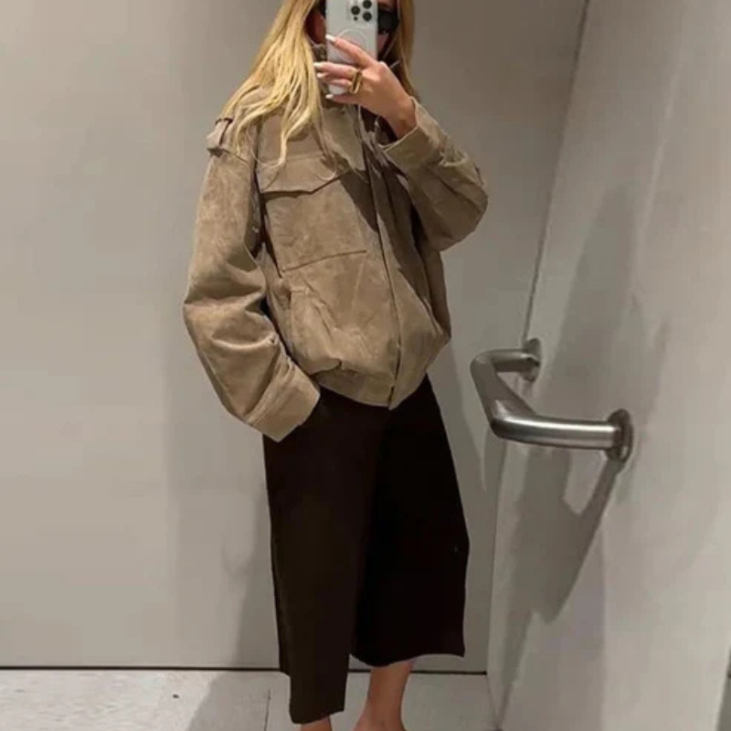 The Geneva Suede Bomber Jacket