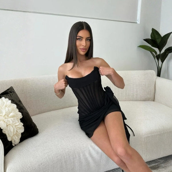 The Milan Draped Corset Mini Dress