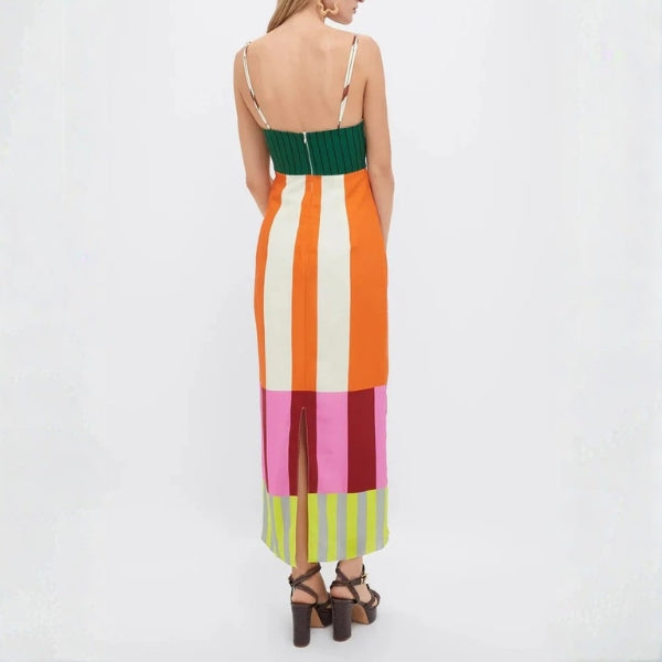 The Bengal Striped Column Maxi Dress