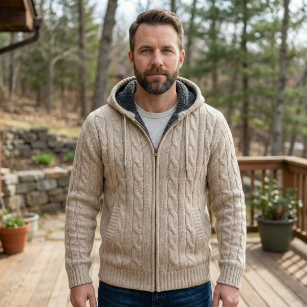 The Alpine Merino Wool Hooded Zip Cardigan