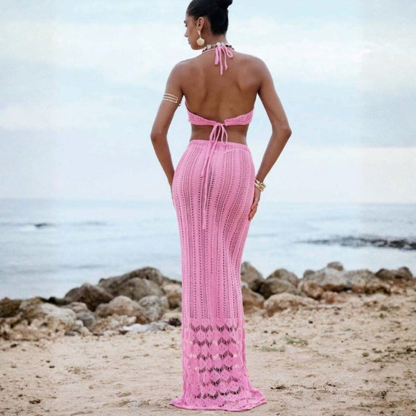 The Amalfi Textured-Knit Maxi Set
