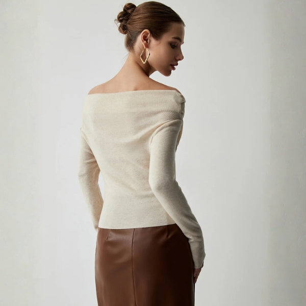 The Verona Draped Off-Shoulder Knit Top