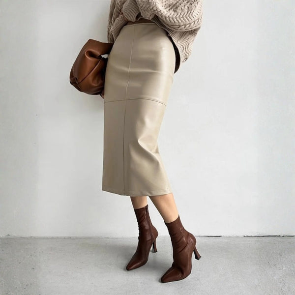 The Siena Seam-Panel Midi Skirt