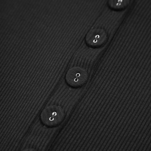 The Capri Ribbed Button Top