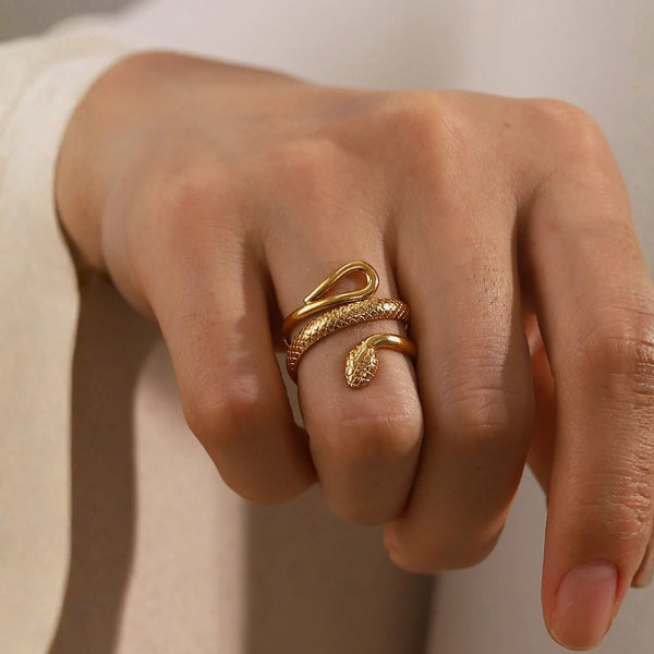 The Luna Adjustable Serpent Ring