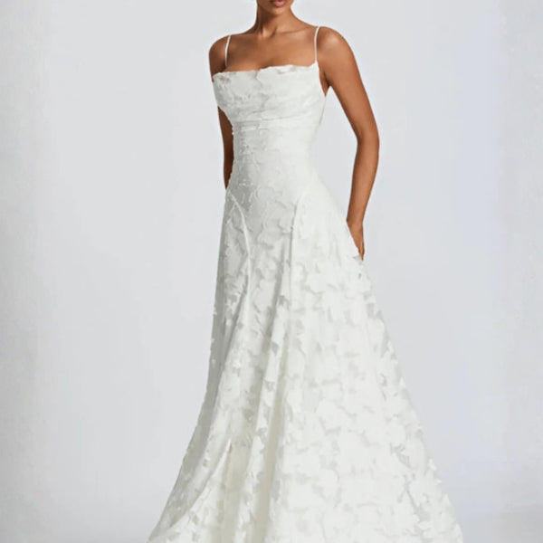 The Helia Lace-Pattern Maxi Dress