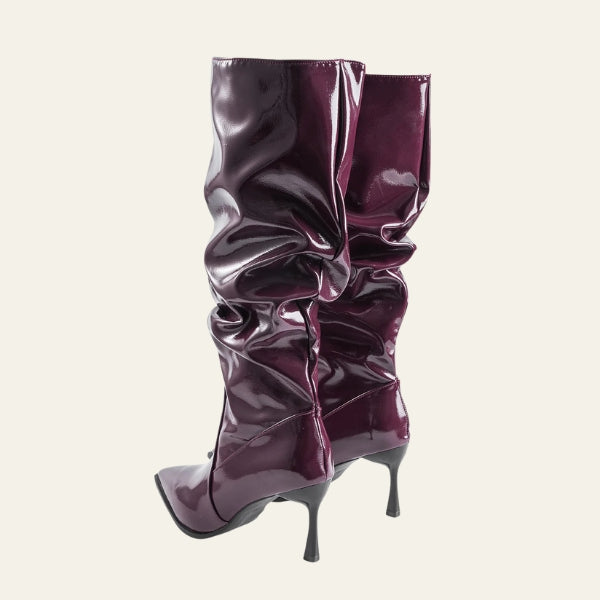 The Verona Gloss Slouch Knee Boots