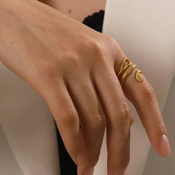 The Athens Textured Snake Wrap Ring