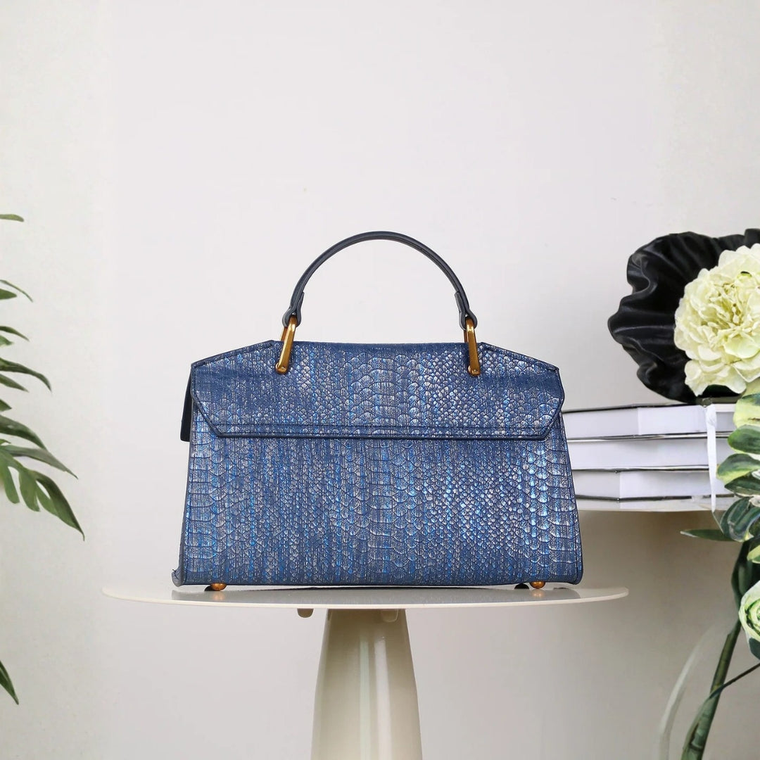 The Sorrento Snake-Texture Top-Handle Bag