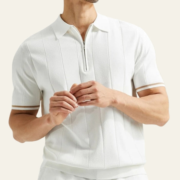 The Riviera Zip-Front Ribbed Polo