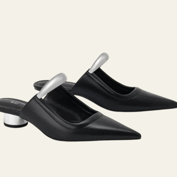 The Roma Metallic-Accent Pointed Mules