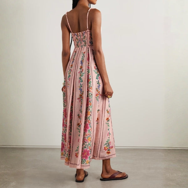 The Capri Embroidered Bustier Maxi Dress