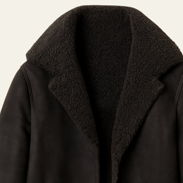 The Yukon Shearling-Lined Button Coat