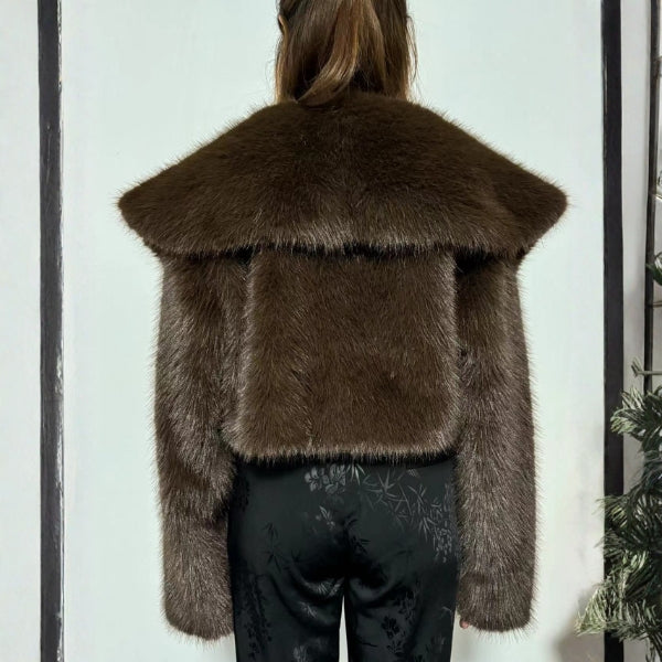 The Bordeaux Oversized Faux-Fur Jacket