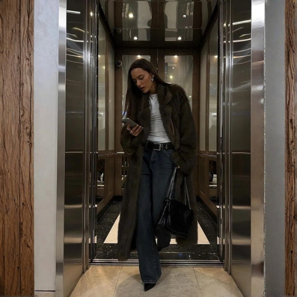 The Aspen Plush Faux-Fur Longline Coat