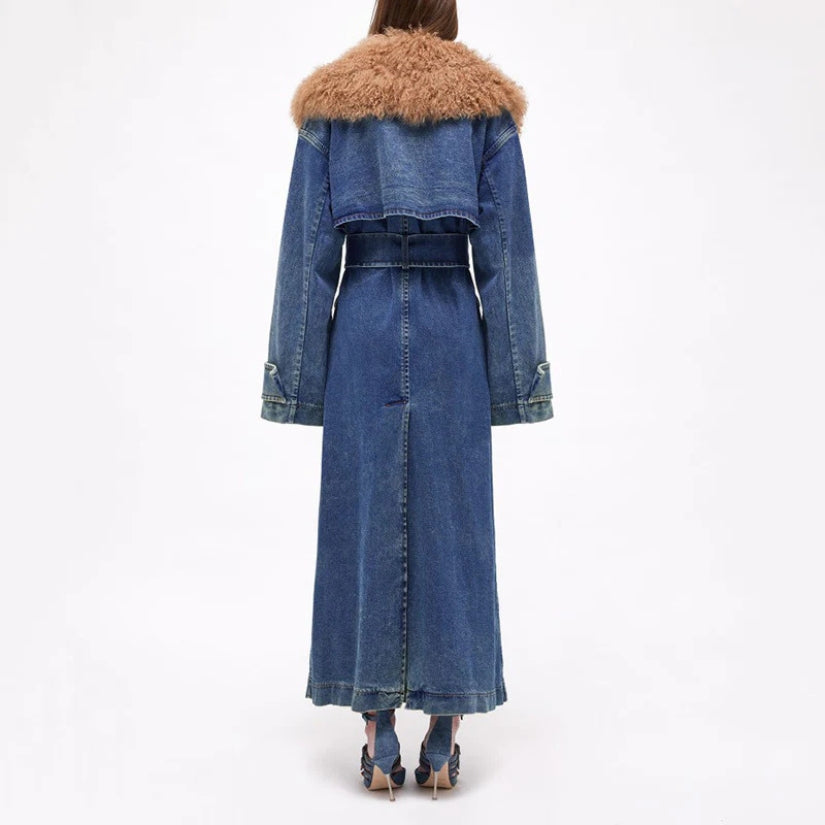 The Aspen Denim Shearling Coat