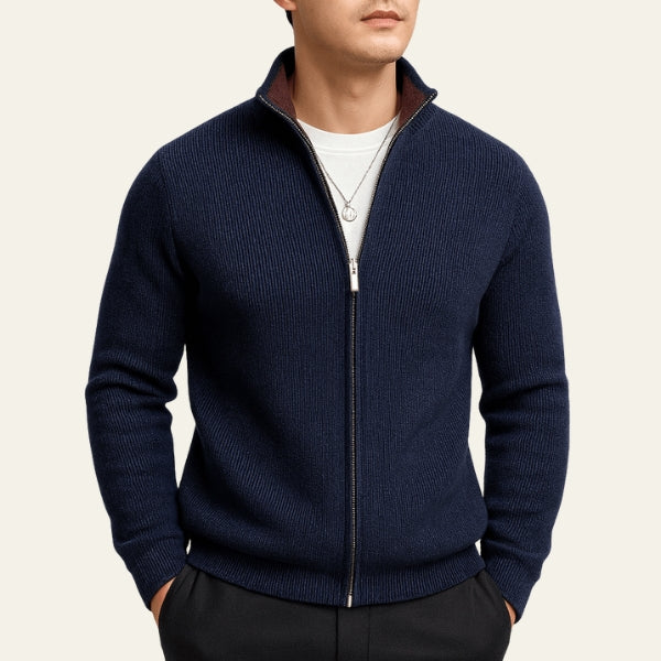 The Monaco Ribbed Zip Cardigan