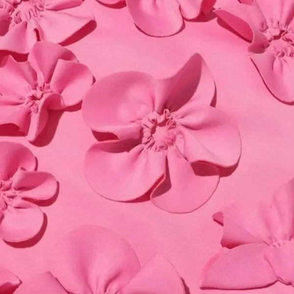 The Verona Floral-Appliqué Mock-Neck Maxi Dress