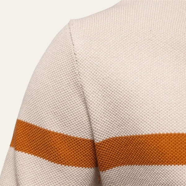 The Alpine Striped Half-Zip Knit Sweater