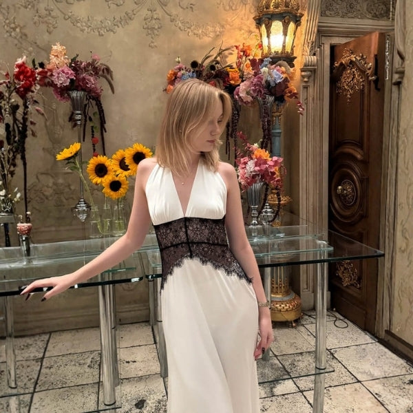 The Verona Lace-Waist Halter Dress