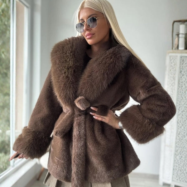 The Jessa Faux Fur Wrap Coat