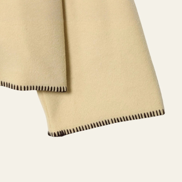 The Copenhagen High-Neck Blanket-Trim Jacket