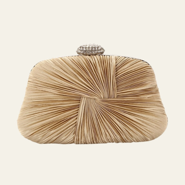 The Sorrento Pleated Crystal-Clasp Clutch