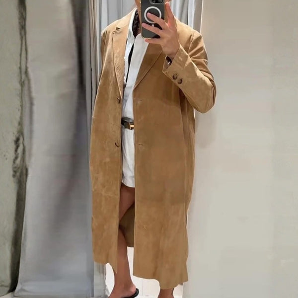 The Siena Brushed-Texture Longline Coat