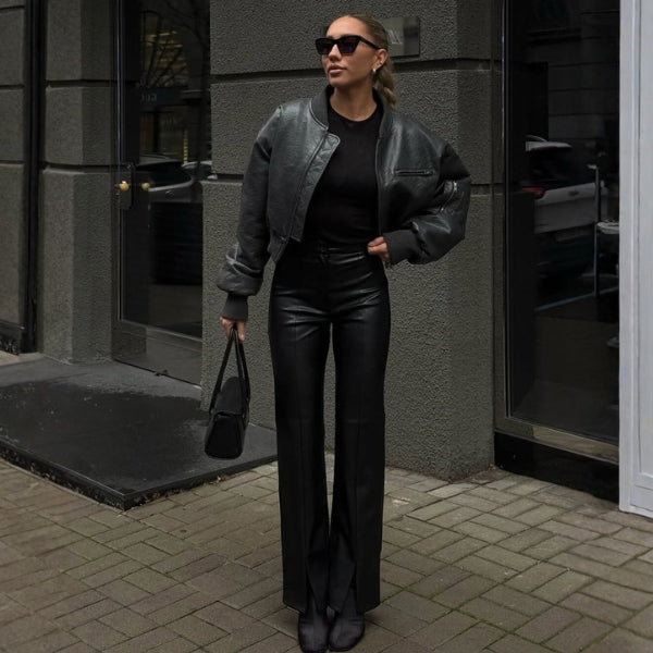 The Chelsea Flared Leather Trousers