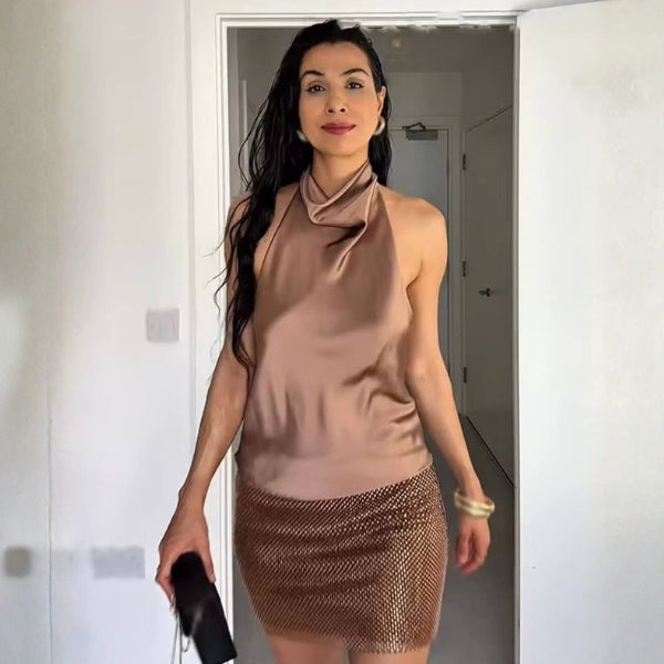 The Siena Draped Halter-Neck Top