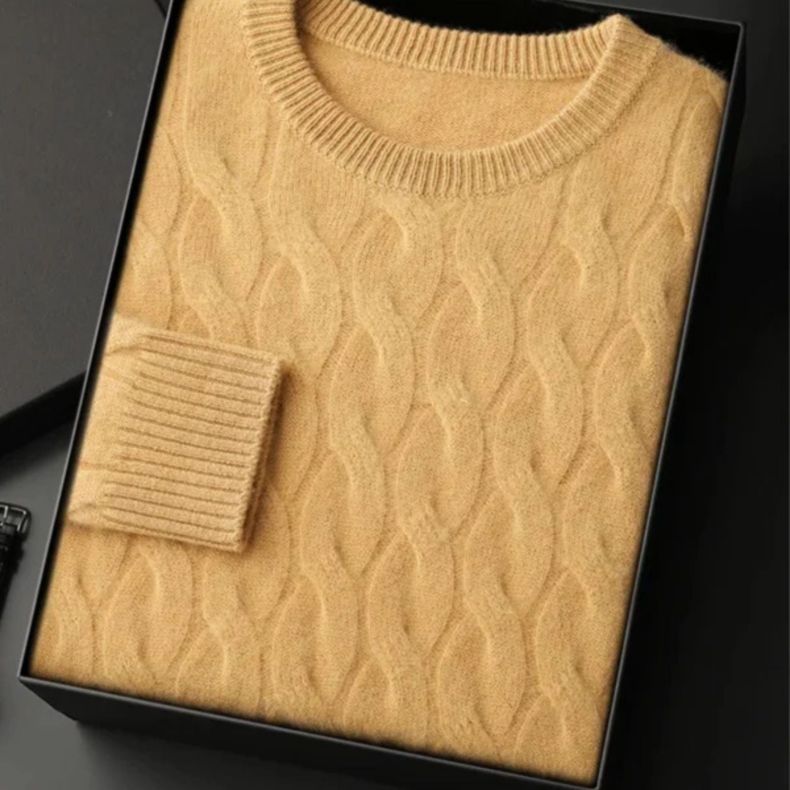 The St. Moritz Cashmere Cable Crewneck
