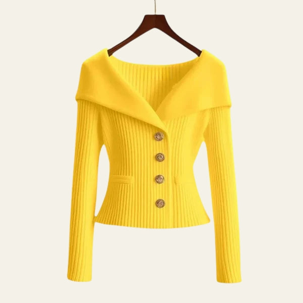 The Kensington Ribbed Button-Up Sweater