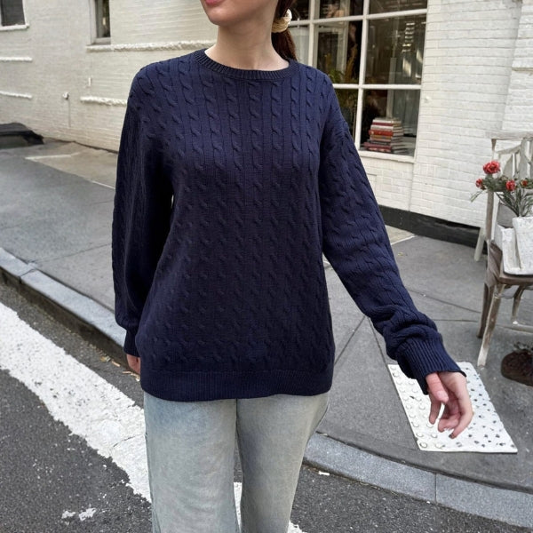The Hudson Cable-Knit Crewneck Sweater