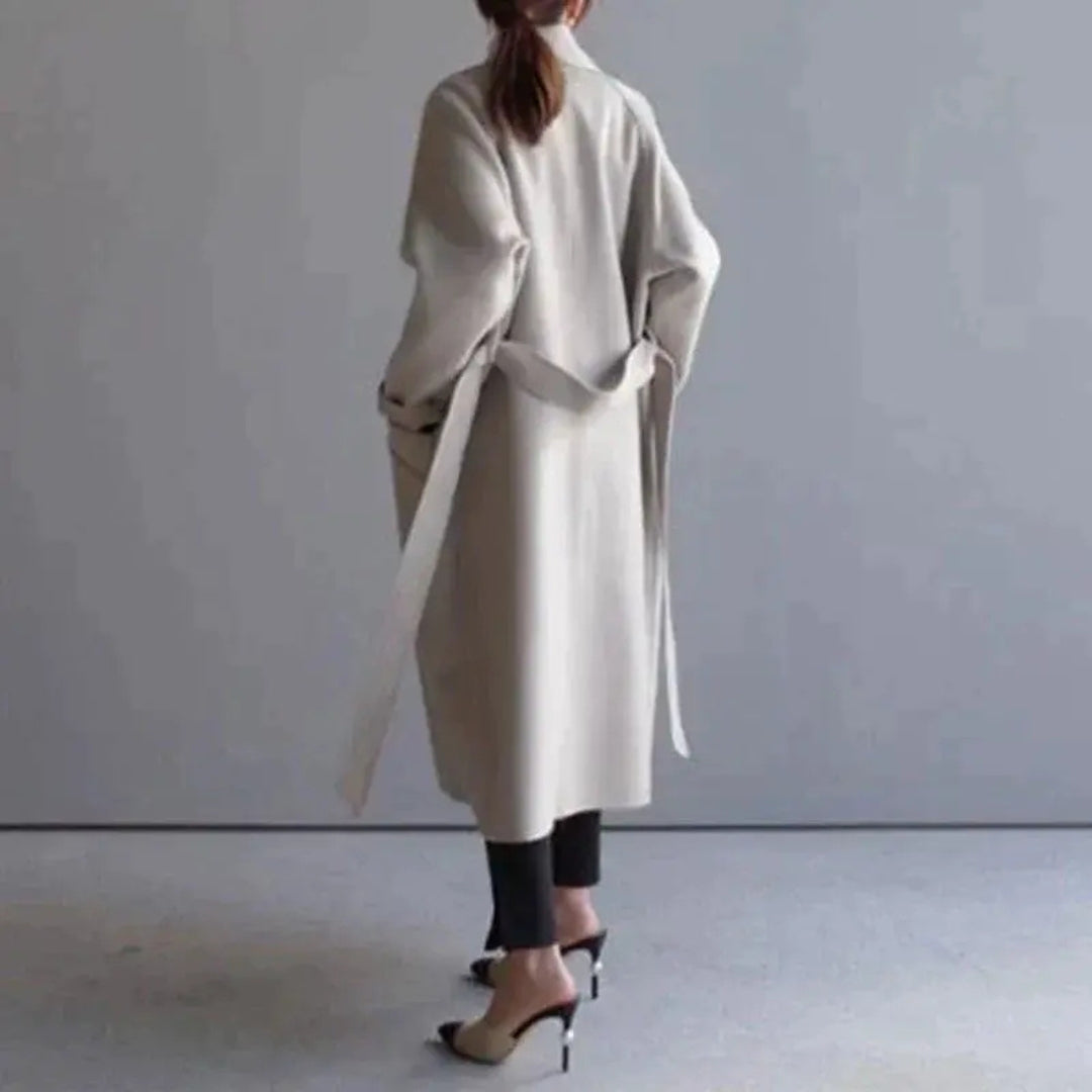 The Milan Soft-Weave Double-Breasted Long Coat