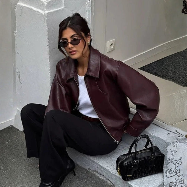 The Soho Zip-Front Leather Jacket