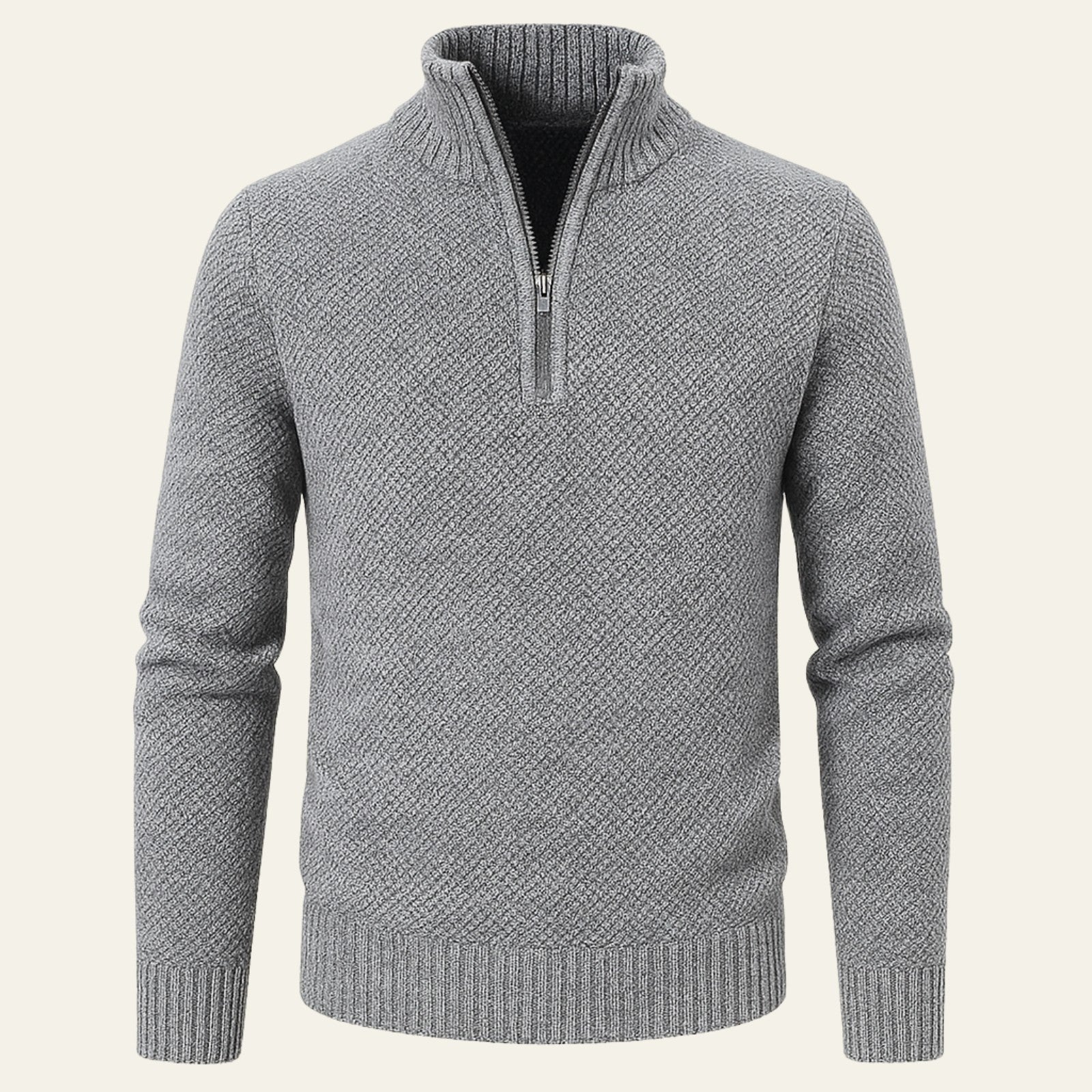 The Marseille Textured Zip Knit Sweater