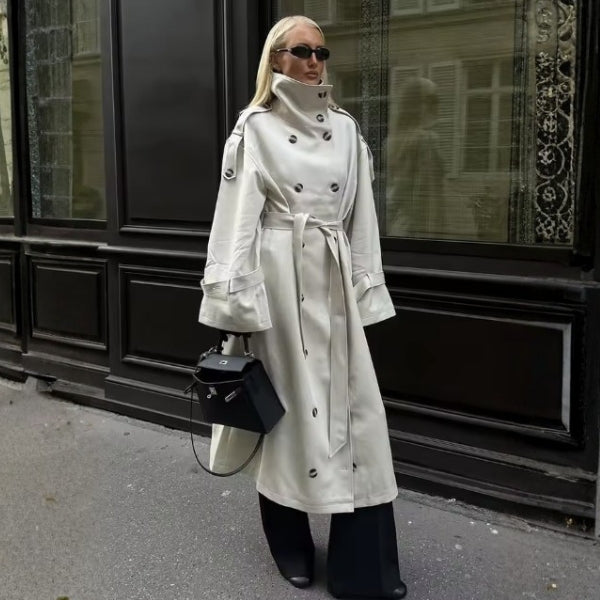 The Paris Belted Double-Breasted Trench Coat