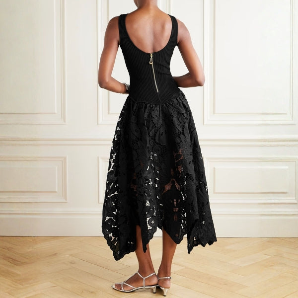 The Kensington Open-Back Lace Midi Dress