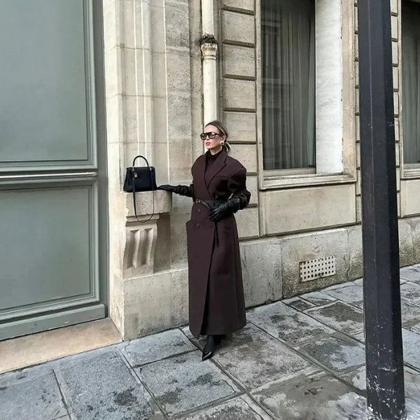 The Milano Double-Breasted Long Coat