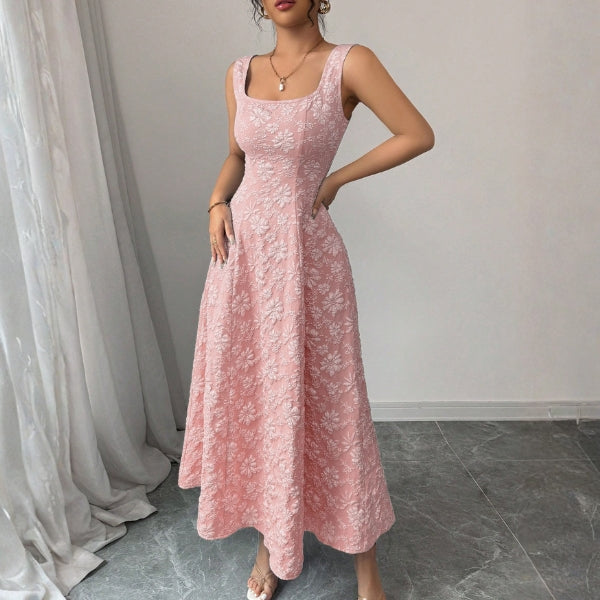 The Santorini Jacquard Floral Maxi Dress