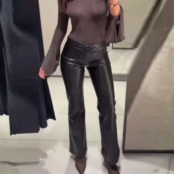 The Soho Flared Leather Pants